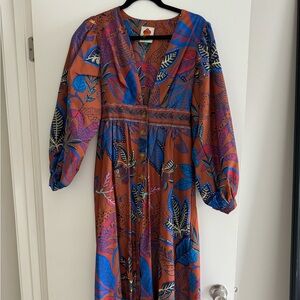 Farm Rio WILD JUNGLE BROWN MAXI Drezz